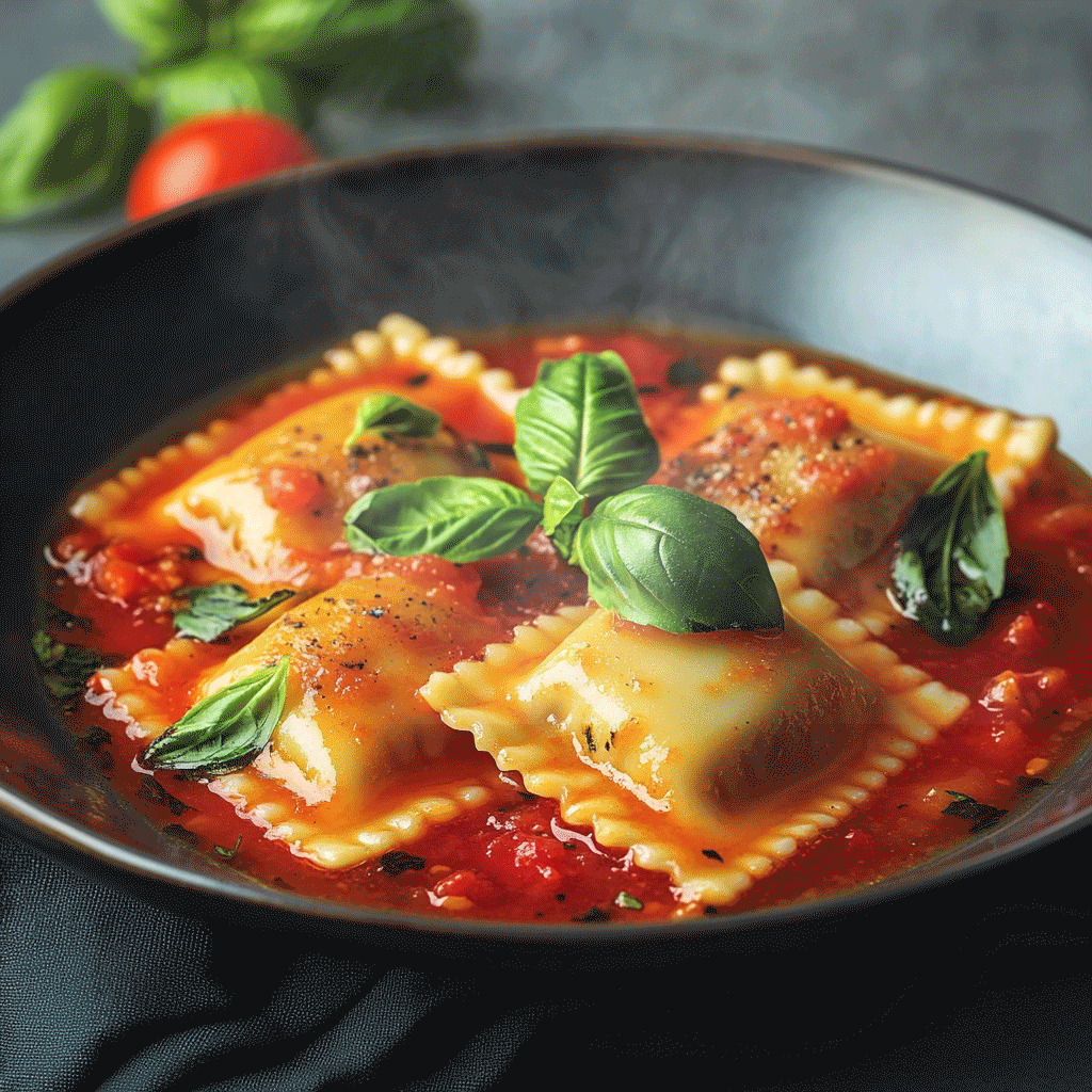 Raviolis-en-Salsa-de-Tomate-y-Albahaca